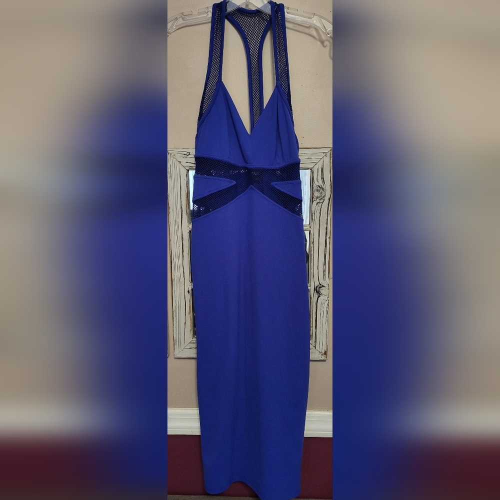 Bebe NWOT Blue Bodycon Dress Size M
